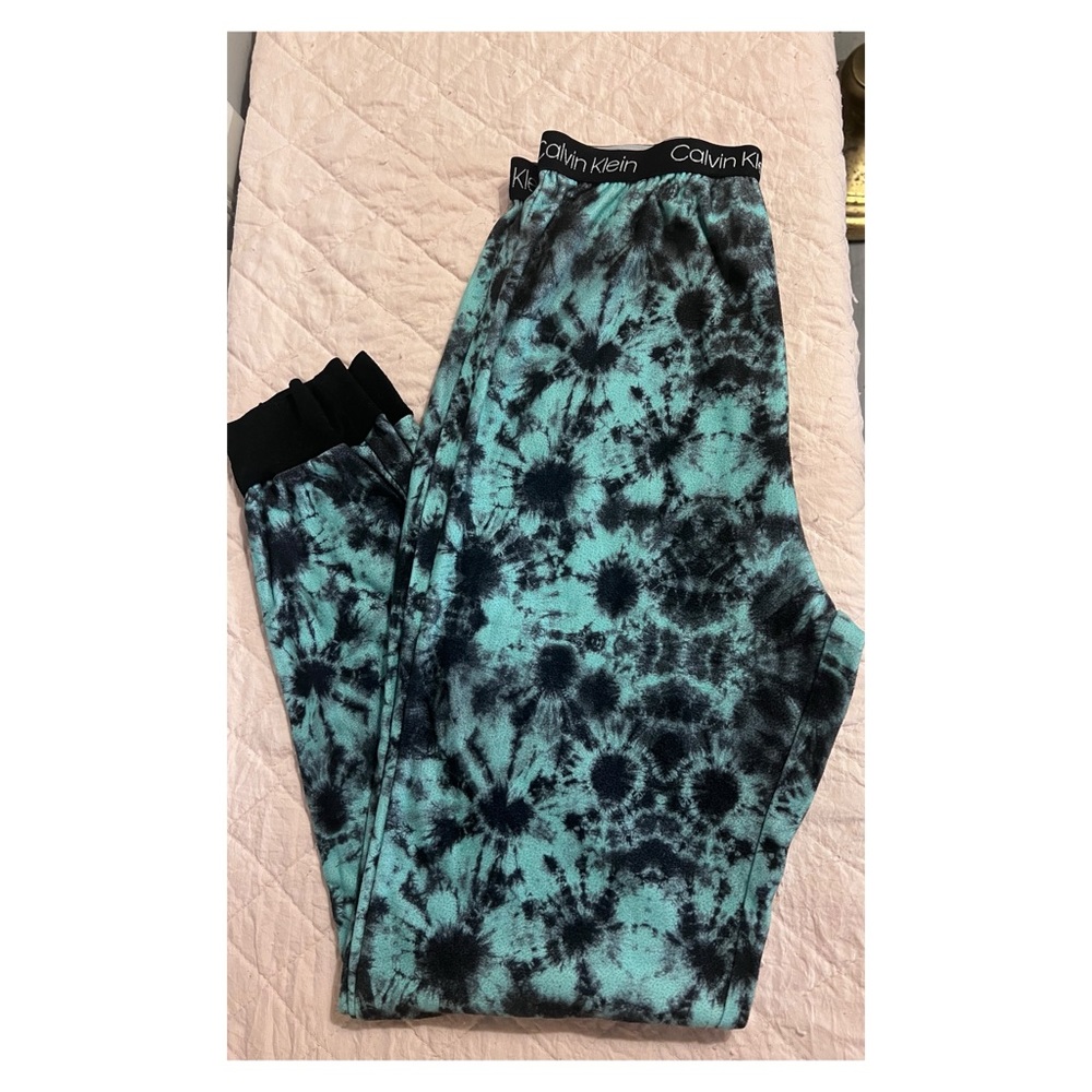Calvin Klein Black and Teal Lounge Pants